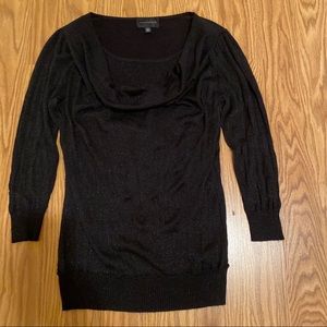Investments Black Sweater Cowl Neckline